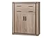 Produktbild Kommode Mannar M-06, mit 2 Schubladen und Türen, Anrichte, Sideboard, Mehrzweckschrank, Naturtöne, Farbauswahl, Highboard, Flurschrank, Wohnzimmer (Sonoma)
