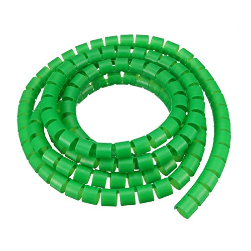 Gaine spirale pour câbles vert 14x16mm de 2m Uxcell range-fils flexible