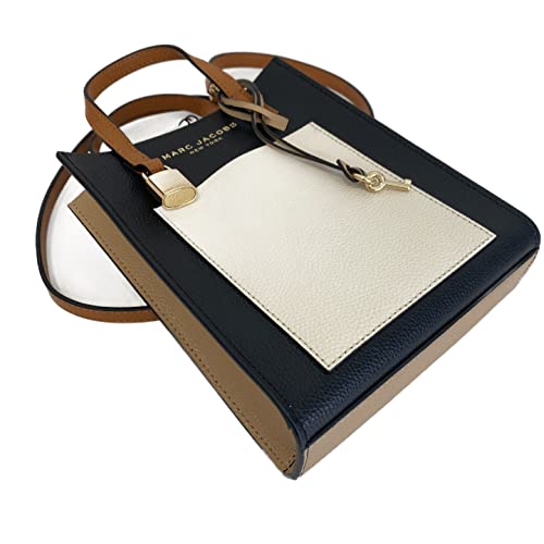 Image of Marc Jacobs H002L03FA22 Mini Smoked Almond Tan /Brown /Cream /Black With Gold Hardware 2 Way Women's Leather Messenger & Shoulder Bag