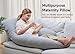 Momcozy U Shaped Pregnancy Pillows with Cotton Removable Cover, 57 Inch Full Body Pillow Maternity Support, Must Have for Pregnant Women, Hatha Grey