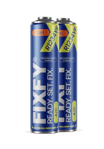 FIXFY 3 en 1 – 2 recambios de refrigerante R1234YF con aceite y sellador para autollenado de aire acondicionado para vehículos a partir de 2017