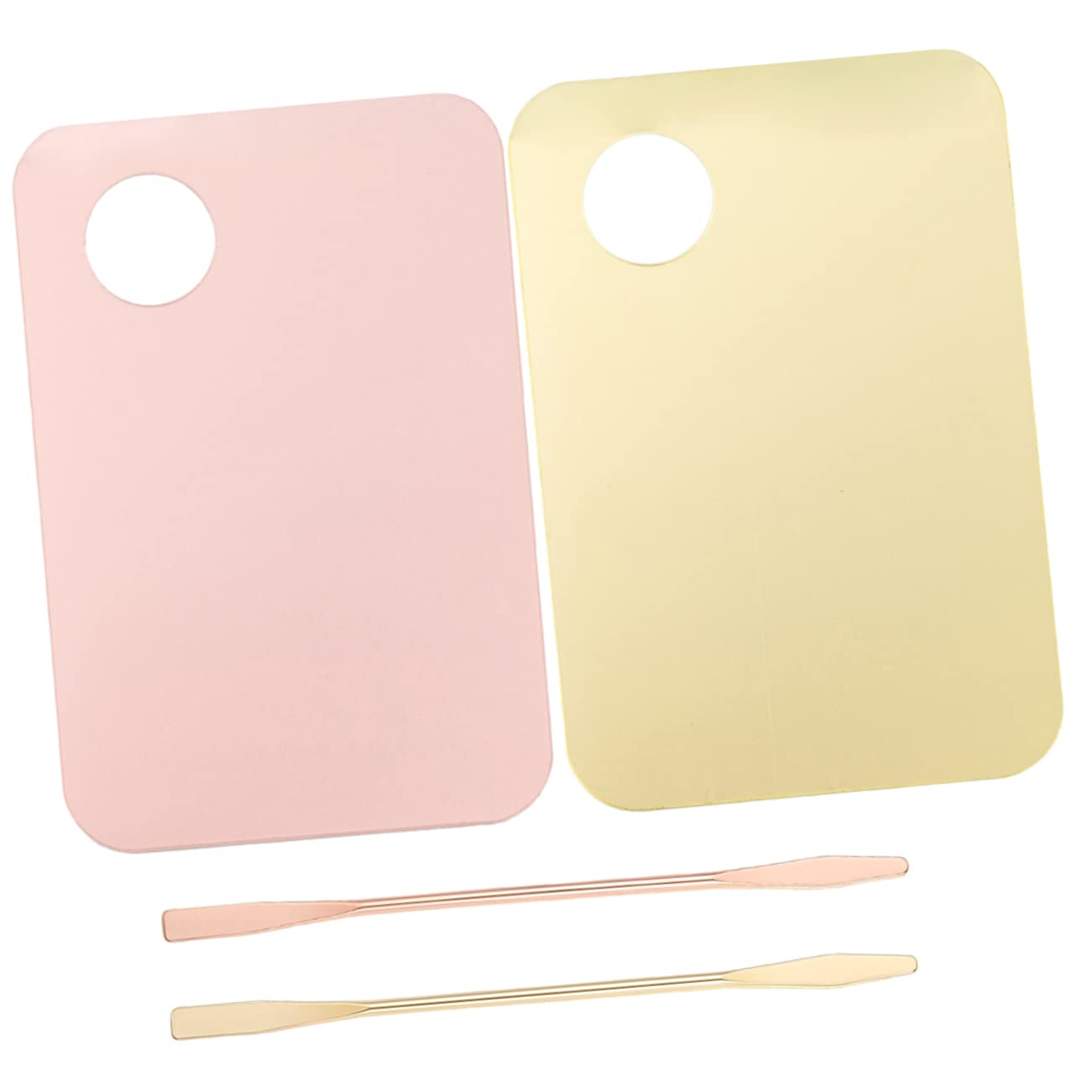ARTSEWPLY 2Set Acrylic Makeup Mixing Palette Professional Foundation Plates with Spatula Lightweight Compact Cosmetic Mixing Tray for Accurate Color and Easy Cleaning
