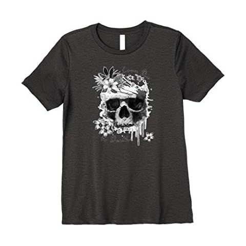 Womens Womens Love Me To Death Sugar Skull Flower Skeleton Premium T-Shirt Cover