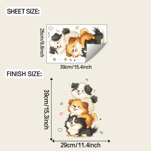 Vinilos decorativos perros adorables Achang Pegatinas de pared miniatura 2