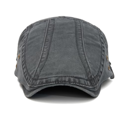 Image of Quanhaigou Unisex Denim Newsboy Hats Flat Ivy Gatsby Cabbie Driving Berets Hat Cotton Dad Cap for Men Women