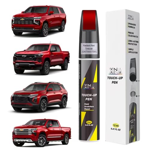 XNA Car Touch Up Paint (Radiant Red Tintcoat (GNT/WA170H)) for Chevrolet, 2 in 1 Car Scratch Remover with Pen Tip and Brush, Exact Color-Matched for Car Paint Scratch Repair, Quick & Easy Fix