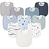 Susurration Muslin Baby Drool Bibs 10Pack Soft Square Adjustable Bandana Bibs for Unisex Baby Girls & Boys (Ocean)