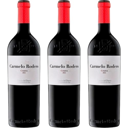 Carmelo Rodero Crianza, vino tinto español con Tempranillo y Cabernet Sauvignon, ideal para disfrutar cuerpo, carácter y elegancia en cada copa.| 3 botellas