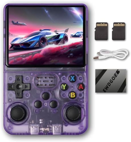 Image of R36S Retro Handheld Game Console With 64G 3.5 Inch IPS Screen Built-In 20000+ Classic Games Open Source Linux System Portable Pocket Video Player With 3200Mah Battery(Transparent Purple)