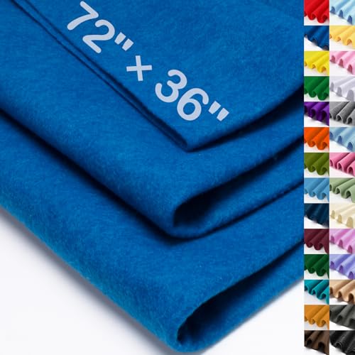 XSEINO Royal Blue Large Felt Fabric 72 X 36 (2 Square Yards) 1.4 mm Thick Soft Felt Fabric Sheet for Crafts Blue Series Colors Soft Nonwoven Fabric Fit for Decoration Sewing DIY Crafts