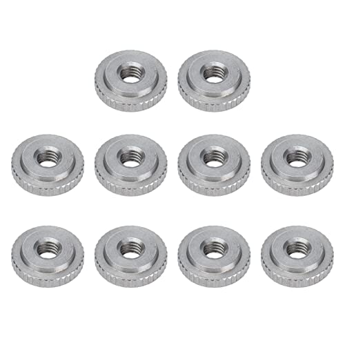 Knurled Thumb Nut, 304 Stainless Steel Thumb Nuts Durable and Rust Resistant Knurled Flat Head Nut for Machinery and DIY Projects(M4)