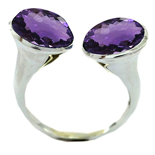 Bague en Argent et Pierre Naturelle Ajustement Parfait Anti Allergie Doigt Sensible
