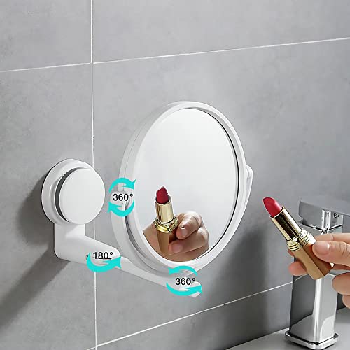 Klapparm ausziehbar Badezimmerspiegel ohne Bohren Drehgelenk Badezimmer Spiegel Saugarm doppelseitig Kosmetik Make-up Spiegel