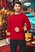 Hallowee Starfleet Red Costume for Mens Sci-Fi Movie Officer Duty Shirt Crew Neck Festival Holiday Fashion Tops M