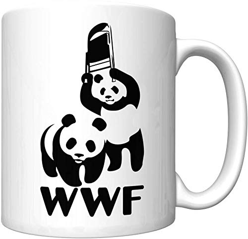 WWF Steel Chair Panda Parody Funny Coffee Mug