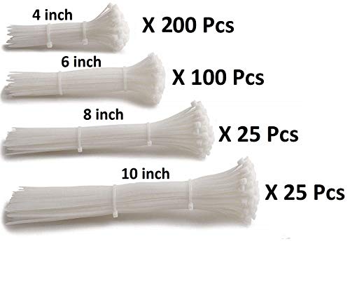 Image of ART IFACT Nylon 400 Pieces of Cable Tie - Super Strong, Natural Colour (Combination 4)