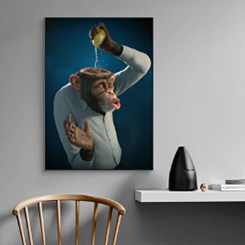 Toile singe art moderne affiche decorative animaux salon atmosphere unique