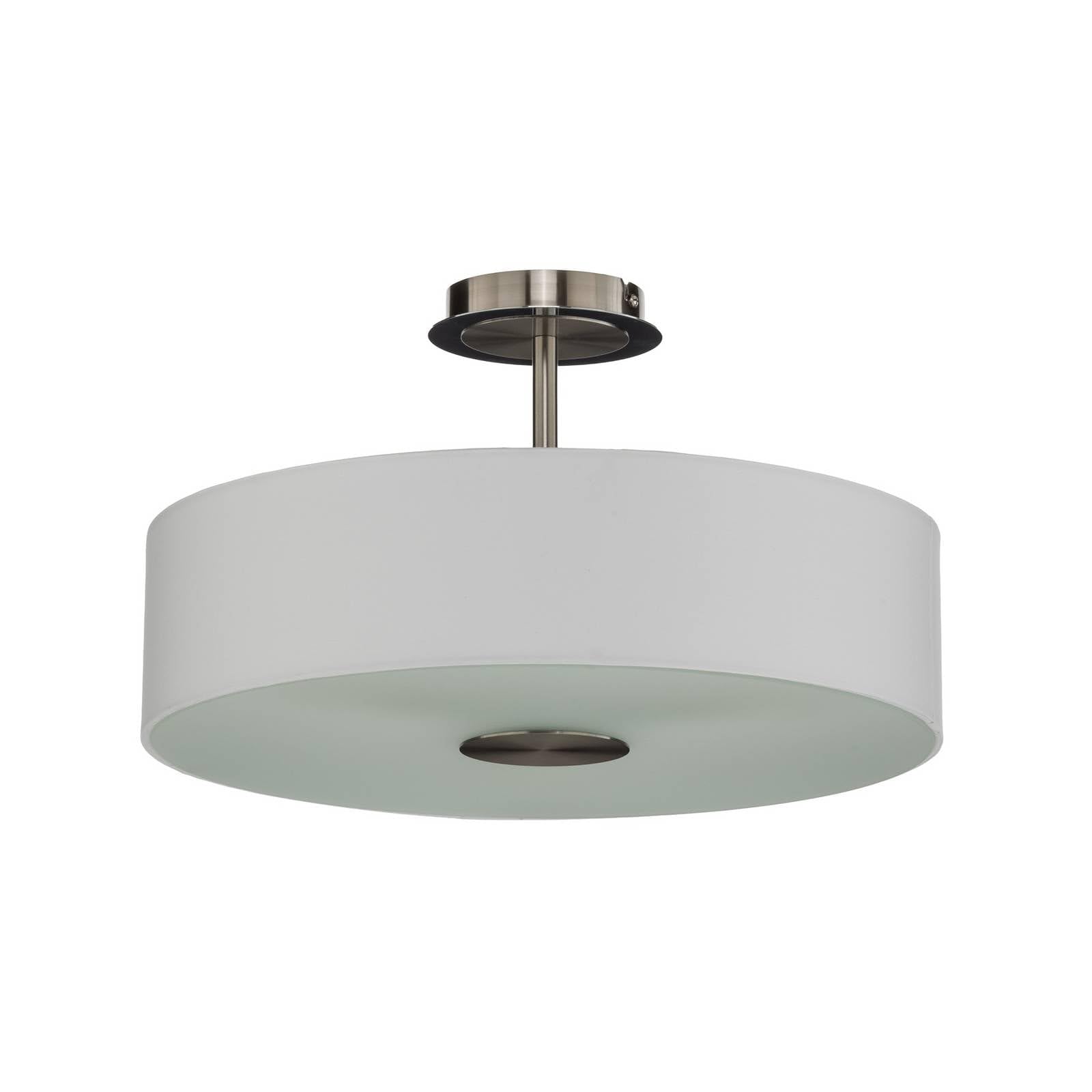 Lindby White, Nickel Matt, Chrome Ceiling Light Josia Dimmable (Modern) In White Made Of Textile For E.g. Hallway (3 Light Sources, E27) From Ceiling Lamp