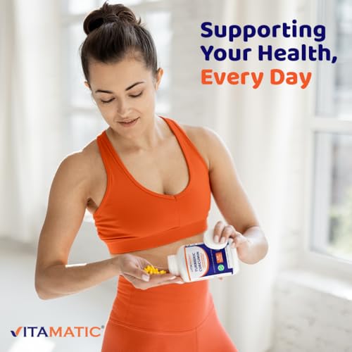 Vitamatic Turmeric Curcumin Supplement (10:1 Equivalent 3000 mg Per Serving, Made with 95% Curcuminoids, Black Pepper, Ginger, Moringa) 120 Vegetable Capsules, Non-GMO, Gluten Free (120 Capsules) - Thumbnail 5