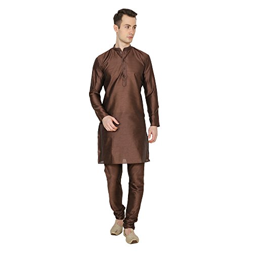 Image of Royal Kurta Men's Cotton Silk Plain Solid Long Only Kurta