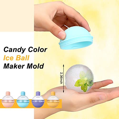 Skyley 8 Pcs Light Bulb Ice Ball Maker 2.5 Inches Sphere Ice Molds Creative Shape Round Ice Cube Mold Reusable Large Silicone Ice #TOP4