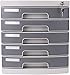 WANGJISSA 5-Layer Locking File Cabinet, Large Storage Space for Documents, Grey Plastic, Desktop Organizer, A4 File Storage, 302x395x325mm