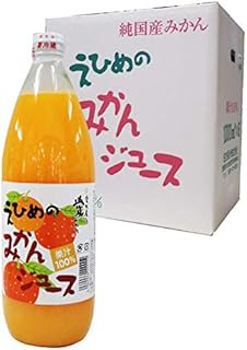 伯方果汁 えひめのみかんジュース 無添加 果汁100% 1リットル (１箱 (6本))