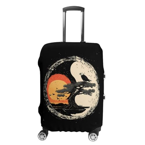 Yin And Yang Ea-gle Tree Travel Luggage Cover for Suitcase 19-32 Inches Elastic Washable Baggage Protector