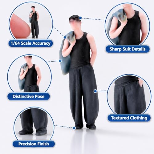 Figurines masculines 1/64e peintes à la main pour micro-scène et accessoires de cinéma