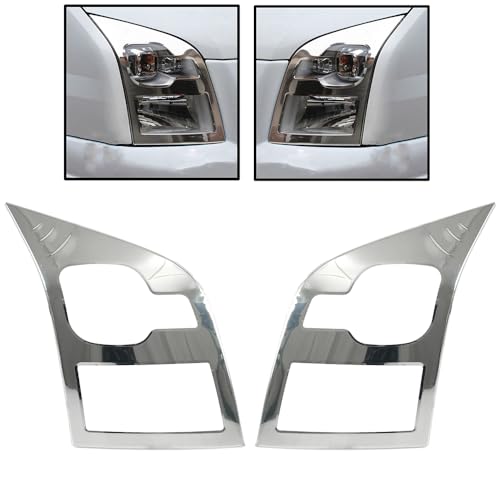 ROBUST 2 Pcs Chrome Head Light Lamp Covers Trim Stainless Steel for Ford Transit Mk7 2006-2014