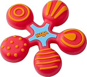 HABA 304290 - Greifling Stern rot, Baby- und Kleinkindspielzeug aus Kunststoff, hilft Babys ab 6 Monaten beim Zahnen, spülmaschinengeeignet