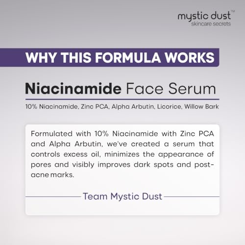 Image of 10% Niacinamide Face Serum with Zinc PCA | For Acne, Enlarged Pores, Dark Spots and Blemishes | Face Serum for Oil Balancing & Pigmentation Control | For Oily & Acne Prone Skin | 30ml
