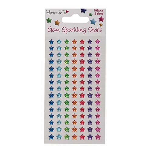 Docrafts Sparkling Gems, Stars, Assorted Brights (Pack of 105)