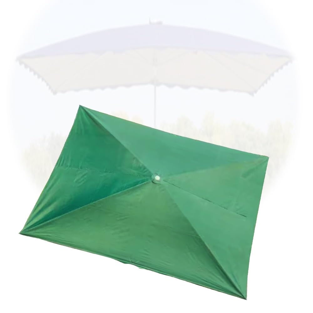 ksxnkhk Replacement Rectangular Canopy for Cantilever Parasol 300x200cm/10'x6.5', 6 Ribs, Garden Awning (Green)
