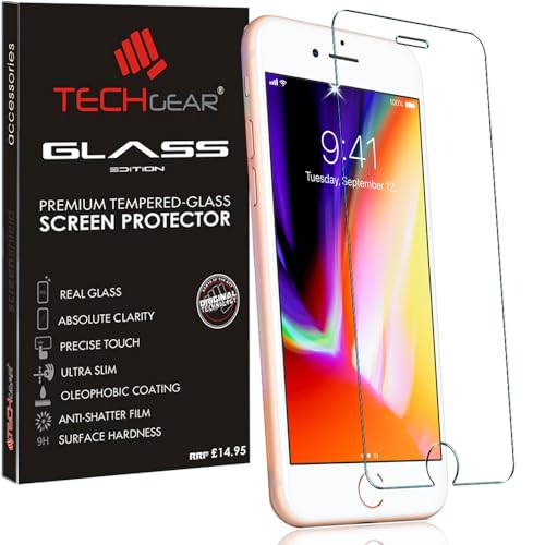 TECHGEAR GLASS Edition Compatible with iPhone 8 iPhone 7 4.7 Tempered Glass Screen Protector Cover [2.5D Round Edge] [9H Hardness] [Crystal Clarity] [Scratch-Resistant] [No-Bubble]