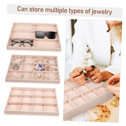 Plateaux à bijoux en velours YARNOW avec 2 organisateurs à compartiments - 3
