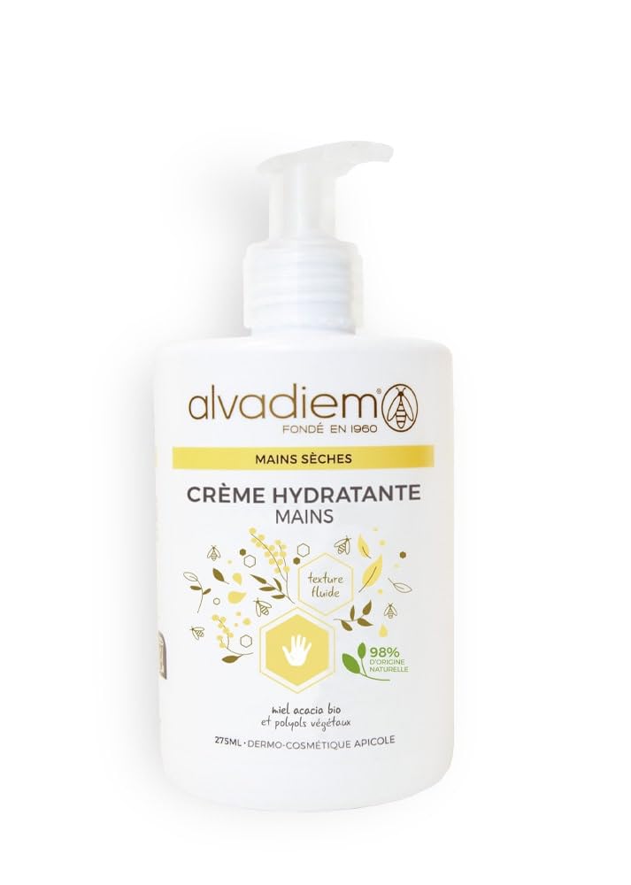 ALVADIEM 보습 핸드 크림 275ML ??유기농 아카시아 꿀 - 건성 피부 - 프랑스산