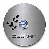 Individuell gravierte Türklingel aus Edelstahl - Klingel Modell Becker Ø 9 cm | Optional mit diversem Zubehör erhältlich - Große Auswahl an Motiven