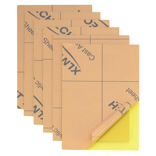 Image of 6 PCS Transparent Fluorescent Yellow Cast Acrylic Sheets 8 inch x 12 inch x 0.118 inch, Plexiglass Plastic Sheet for Laser Cutting, Engraving Signs, DIY Projects.