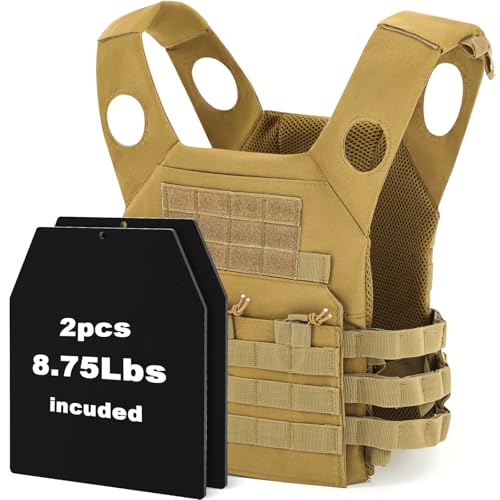 WinnerWhy Tactical Weighted Vest 19 Lbs Weight Plates Included Adjustable Versatile Weighted Vest for Men Women Fitness Workouts, Strength and Endurance Training, Running