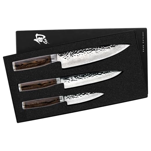 Shun Premier Kitchen Knife Starter, 3-Piece Set, TDMS0300, Silver