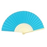 Jixin4you 扇子 舞扇子 耐久性 学生 無地 DIY用 舞踊 詩吟 将棋 成人式 結婚式 卒業式 お祭り オシャレ 描く プレゼント 飾り 和風 暑さ対策 ブルー