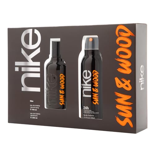 NIKE - Sun & Wood Colonia 100 ml + Desodorante 200 ml, Estuche de...