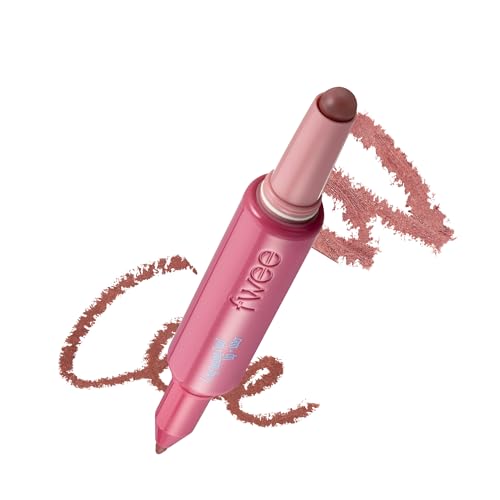 fwee Long Lasting Dual Coloring Stick Lip Liner, Lip Service | All-in-one dual stick, Satin Finish | Smooth glide, Powerful fixing, Smudge-proof, Nude Pink | 1.2g (02 Lip Service)