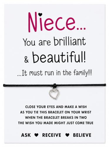 Niece wish string bracelet | Birthday gift for Niece | Neice present Card filler
