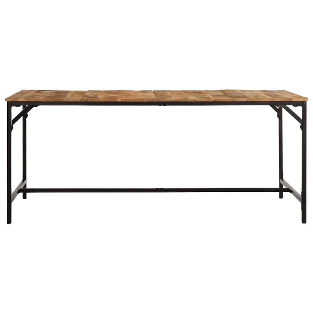 Mesa de comedor 180 x 90 x 75 cm, mango de madera maciza gruesa, marco de hierro robusto, para comedor, cocina, familias numerosas, diseño duradero