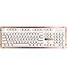 Produktbild Azio Classic Retro-Tastatur Posh, mechanische Schreibmaschinen-Tastatur, Steampunk-Tastatur mit Bluetooth, kabellos, beleuchtete Tasten, Vintage Look, rosegold
