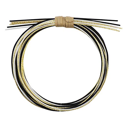 清原 KIYOHARA クラフトギャラリー MIZUHIKI ミズヒキ アソート モダン 3色×各2本入 長さ各90cm #02 白色 黒 ゴールド デザインペーパー付き CGMA-05