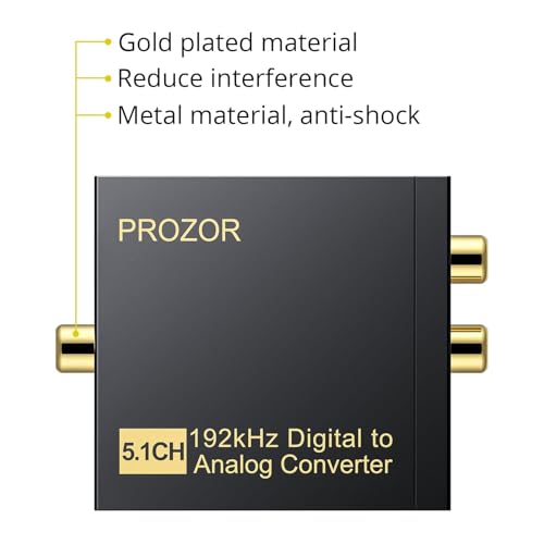 Prozor PST158 192Khz Digital To Analog Audio Converter Support 5.1Ch Optical To Rca Converter thumb #6