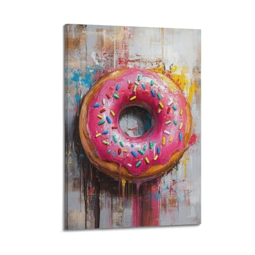 Poster beignet rose 20x30cm décoration murale style cadre